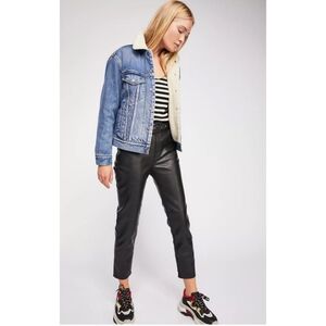 FREE PEOPLE We The Free Vegan Leather Belted Pants 24